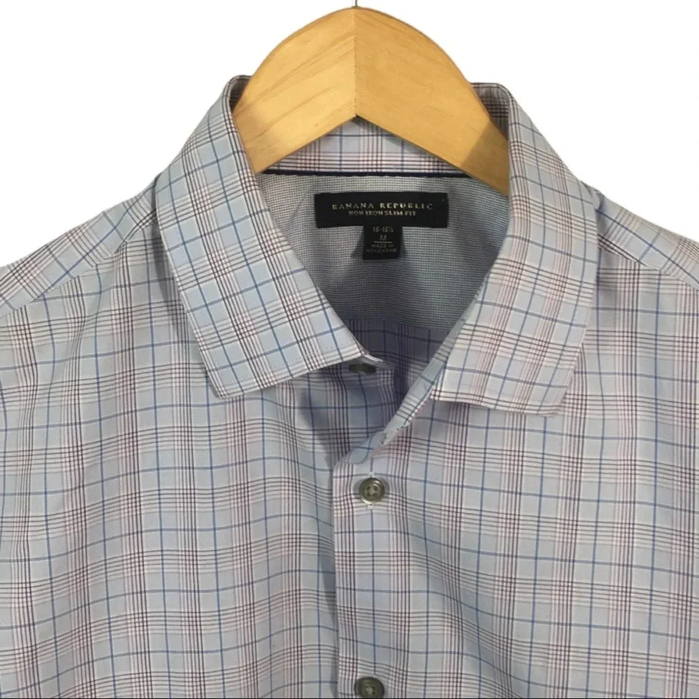 BF368 Men’s BANANA REPUBLIC Non Iron Slim Fit Dress Shirt 15-15.5 M